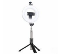 OEM Selfie Stick - with detachable bluetooth remote control, tripod and ring lamp - P40D-2 Black (UCH000638)