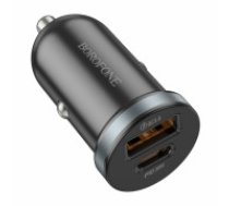 OEM Borofone Car charger BZ22 Scenery - USB + Type C - QC 3.0 PD 30W black (ŁAD001677)