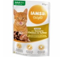 Konservēta barība kaķiem : IAMS CAT DELIGHT CHICKEN TURKEY GRAVY 85g. (105292)