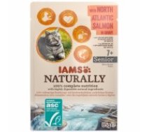 Konservēta barība kaķiem : IAMS CAT Naturally Senior Salmon in gravy 85gr. (109173)