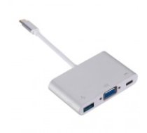 RoGer Multimedia Adapter Type-C uz VGA + USB / USB-C Adapteris (AD15645)