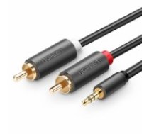 UGREEN AV102 2x RCA cable (Cinch) jack 3.5 mm 1m (black) (10772)