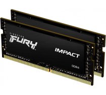 Operatīvā atmiņa KINGSTON Fury Impact Black 32GB 3200MHz DDR4 CL20 Kit of 2x16 GB SODIMM (KF432S20IBK2/32)