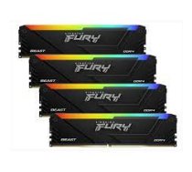 Operatīvā atmiņa KINGSTON FURY Beast RGB 64GB 3200 MHz DDR4 CL16 Kit of 4x16GB (KF432C16BB12AK4/64)