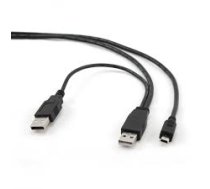 GEMBIRD USB2 DUAL AM-MINI 0.9M/BLACK (CCP-USB22-AM5P-3)