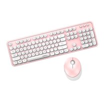 Tastatūra + pele MOFII Wireless set Sweet 2.4G White-Pink (SMK-623387AG WP)