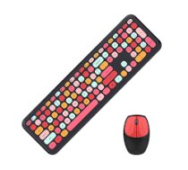 Tastatūra + pele MOFII Wireless set Sweet 2.4G black&red (SMK-623387AG BR)