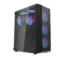 Datoru korpuss Computer case Darkflash DK352 MESH + 4 aRGB fans black (DK352 Mesh Black)