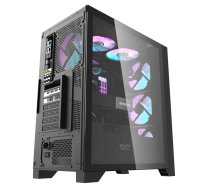 Datoru korpuss Computer case Darkflash DRX70 GLASS + 4 RGB fans black (DRX70 GLASS BLACK)