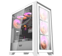 Datoru korpuss Computer case Darkflash DRX70 GLASS + 4 RGB fans white (DRX70 GLASS WHITE)