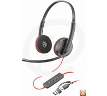 Austiņas HP Poly Blackwire 3220 Stereo USB-C Headset USB C A Adapter (8X228AA)