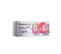 Vitaminai D3 + K2, kramtomosios tabletės, N30