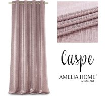 CASPE aizkars rozā krāsā apdrukāts glamour stila sudraba uzmavas aptumšojošas zamšādas spīdums 140x250 CURT/AH/BLACKOUT/CASPE/EYELETS/BLUSH+GOLD/140X250