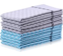 LOUIE virtuves dvielis, zils, gluds, klasisks motīvs, 50x70 KIT/LOUIE/CHECKERED/TUQUISE&GRAY/10PACK/50X70