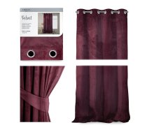 SAMTA aizkars, bordo krāsa, klasisks stils, sudraba samta cilpas, 140x270 CURT/AH/VELVET/EYELETS/BURGUNDY/140X270/1PC