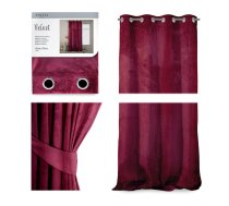 SAMTA aizkars, sarkana krāsa, klasisks stils, sudraba samta cilpiņas, 140x270 CURT/AH/VELVET/EYELETS/WINE/140X270/1PC