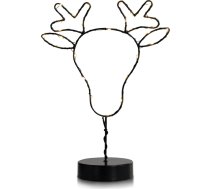 Ziemassvētku rotājums, melns, industriālais stils iekštelpām LEDDECO/LUNA/REINDEER/WWH/30LEDS