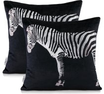 NANCY dekoratīvā spilvendrāna CUS/AH/NANCY/ZEBRA/BLACK/45X45*2