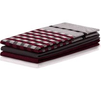 LOUIE virtuves dvielis, bordo krāsā, gluds, klasisks motīvs, 50x70 KIT/LOUIE/BURGUNDY&BLACK/3PACK/50X70