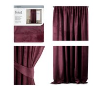 SMAMA aizkars, bordo krāsa, klasisks stils, samta lente 140x270 CURT/AH/VELVET/PLEAT/BURGUNDY/140X270/1PC