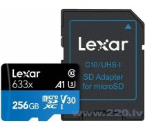 Lexar MEMORY MICRO SDXC 256GB UHS-I/W/ADAPTER LSDMI256BB633A