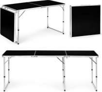 Tūrisma galds, salokāms tūrisma galds, melna virsma, 180 x 60 cm GB030-180 BLACK