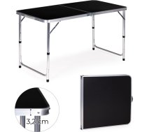 Tūrisma galds, salokāms tūrisma galds, melna virsma, 120 x 60 cm GMFC-FY12060 BLACK