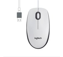 Pele ar kabeli un optisko sensoru Logitech M100 Balts 1000 dpi ART#75167