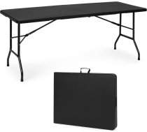 Ēdināšanas galds 180 cm, saliekams koferī, melns, NZK-180S-BLACK