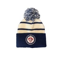 NHL Winnipeg Jets Retro Toque Bērnu Ziemas Cepure Izmērs S/M Krāsa BALTS/TUMŠI ZILS