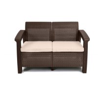 Dārza dīvāns divvietīgs Corfu Love Seat brūns 29197359599 KETER