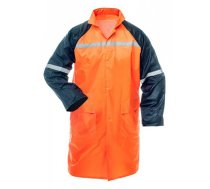 Lietus mētelis PVC Hi-Vis, oranžs/t.zils, 3XL izm