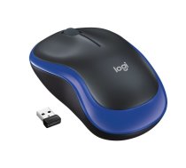 Logitech M185 Wireless Mouse, RF Wireless, 1000 DPI, Black/Blue