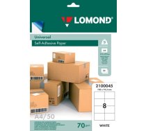 Lomond Self-Adhesive Paper Universal Labels, 8/105x74,3, A4, 50 sheets, White