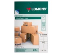 Lomond Self-Adhesive Paper Universal Labels, 10/105x59,4, A4, 50 sheets, White