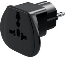 Goobay 94028 World to EU Travel Adapter, (UK, US, IT, CH, to EU), Black