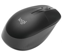 Logitech M190 Full-Size Wireless Mouse, RF Wireless, 1000 DPI, Charcoal