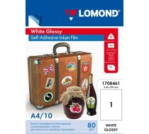 Lomond PET Film for inkjet printers, White Glossy, Self-Adhesive A4, 10 sheets