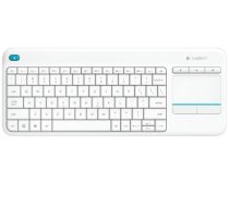 Logitech K400 Plus Touch Wireless Keyboard, RF Wireless, US, White