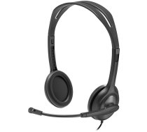 LOGITECH H111 Corded Stereo Headset - BLACK - 3.5 MM