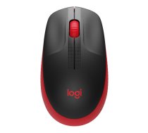 Logitech M190 Full-Size Wireless Mouse, RF Wireless, 1000 DPI, Red (SPEC)