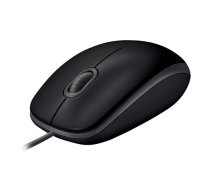 Logitech B110 Silent Wired Mouse, USB-A, 1000 DPI, Black