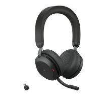 Jabra Evolve2 75 MS Teams Wireless Headset, Bluetooth, USB-C, Black