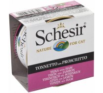 Schesir (Italy)Cat-tuncis un šķiņķis konservi želejā kaķiem 85g