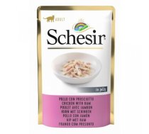 Schesir Cat Chicken with Ham, 85g - vistas fileja un šķiņķis želejā