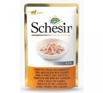 Schesir (IT)  Schesir Cat Tuna, Chicken and Schrimps, 85g - tuncis, vista un garneles želejā