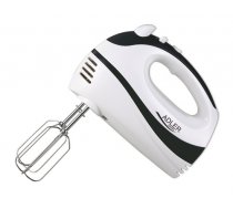 Hand Mixer Adler AD 4205 b White, Black, Hand Mixer, 300 W, Number of speeds 5, Shaft material Stainless steel,
