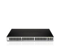 D-LINK DGS-1210-52, Gigabit Smart Switch with 48 10/100/1000Base-T ports and 4 Gigabit MiniGBIC (SFP) ports, 802.3x Flow Control, 802.3ad Link Aggregation, 802.1Q VLAN, 802.1p Priority Queues, Port mirroring, Jumbo Frame support, 802.1D STP, ACL, LLDP, Ca