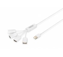 Digitus USB 2.0 Cable Hub, 4-Port 4x USB A/F, 1x USB A male, DC2.5mm (PSU not incl.) DA-70216