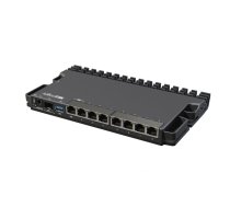 MikroTik Wired Ethernet Router RB5009UG+S+IN, Quad core 1.4 GHz CPU, 1xSFP+, 7xGigabit LAN, 1x2.5G LAN, 1xUSB, Can be powered in 3 different ways, CPU temperature monitor, Mounts FOUR of these Routers in a Single 1U Rackmount Space, RouterOS L5 MikroTik